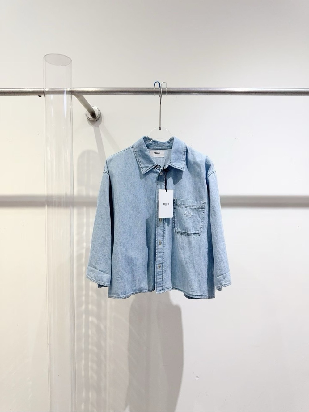 🚩steal Celine Light Blue Denim Shirt